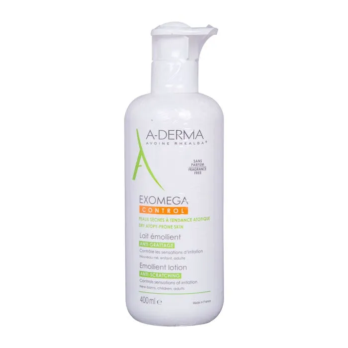 A-DERMA EXOMEGA CONTROL  LOCION FACIAL Y CORPORAL  PARA PIELES CON TENDENCIA ATOPICA 400ML