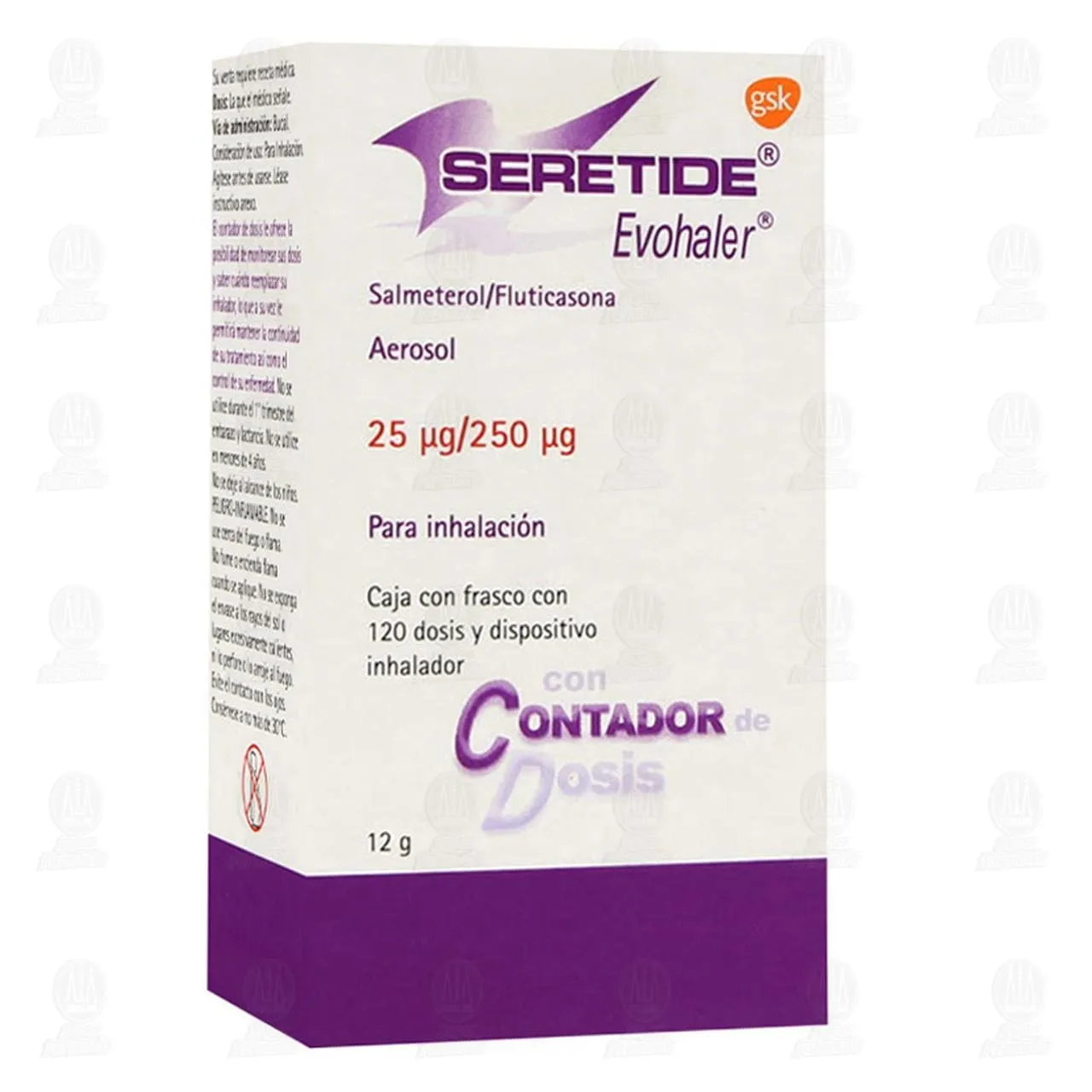 SERETIDE EVOHALER 25mcg/250mcg SALMETEROL, FLUTICASONA AEROSOL PARA INHALACIÓN 12g