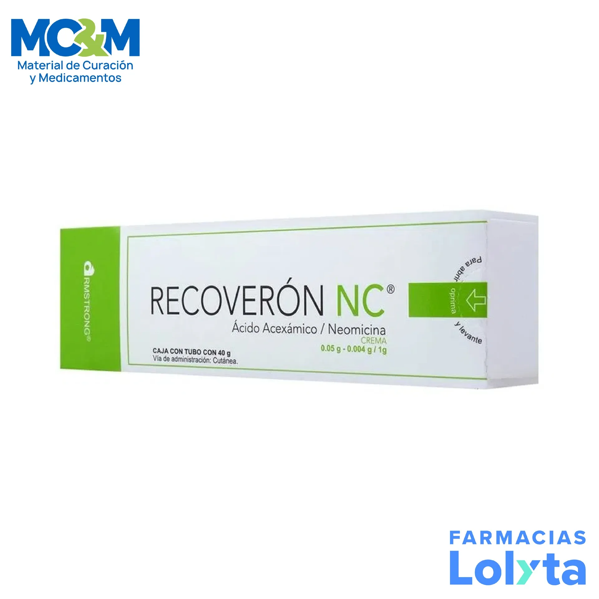 RECOVERON NC 0.05g/0.004g/1g ÁCIDO ACEXÁMICO, NEOMICINA CREMA TUBO CON 40g