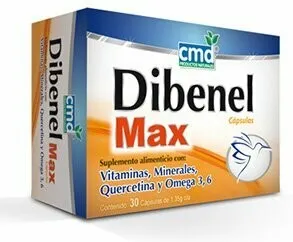 DIBENEL MAX 1.35G-CAPSULAS VITAMINAS, MINERALES, QUERCETINA, OMEGA 3,6 C/30 CAP