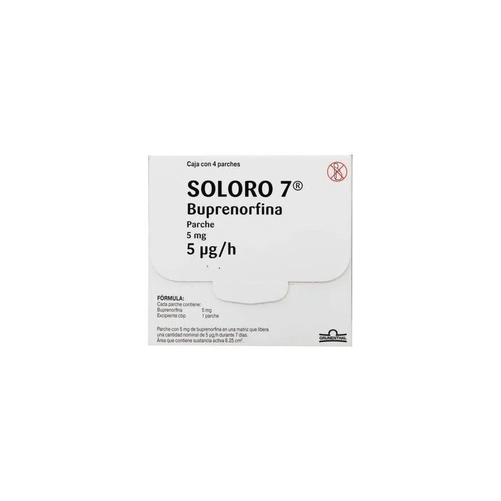 SOLORO 7 - 5 MG C/4 PARCHES[BUPRENORFINA]
