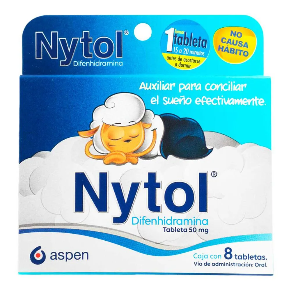 NYTOL 50MG DIFENHIDRAMINA C/8 TAB